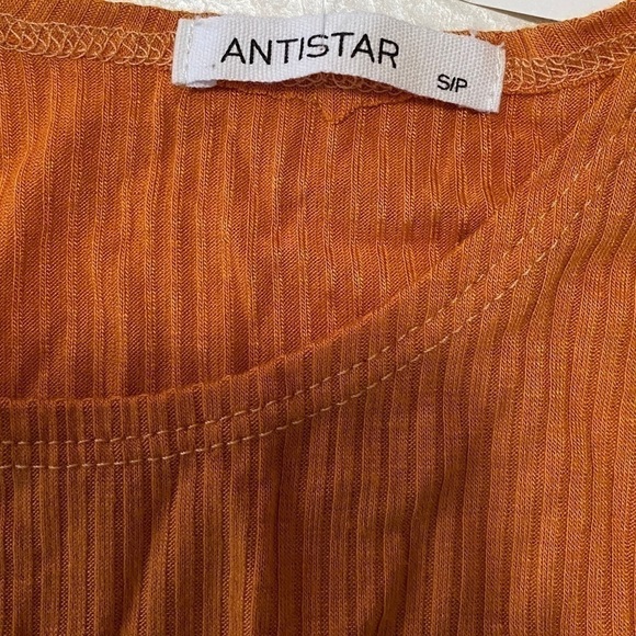Antistar high neck Ribbed Tank Orange Sz US S - Picture 7 of 8